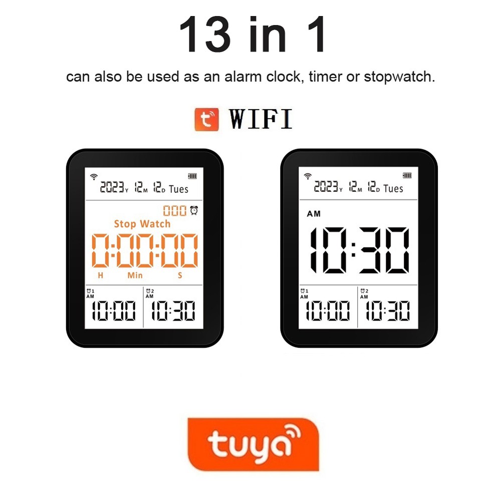 2C08 13 in 1 Tuya WIFI Air Quality Monitor, Black