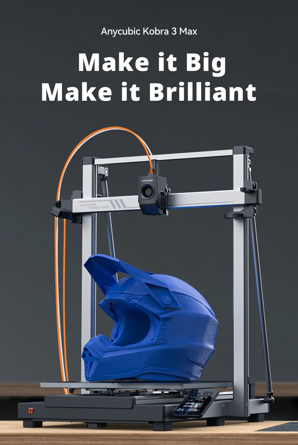 Anycubic Kobra 3 Max 3D Printer, 600mm/s High-Speed, Auto-Leveling, Up to 8-Color Printing with ACE Pro, 420*420*500mm