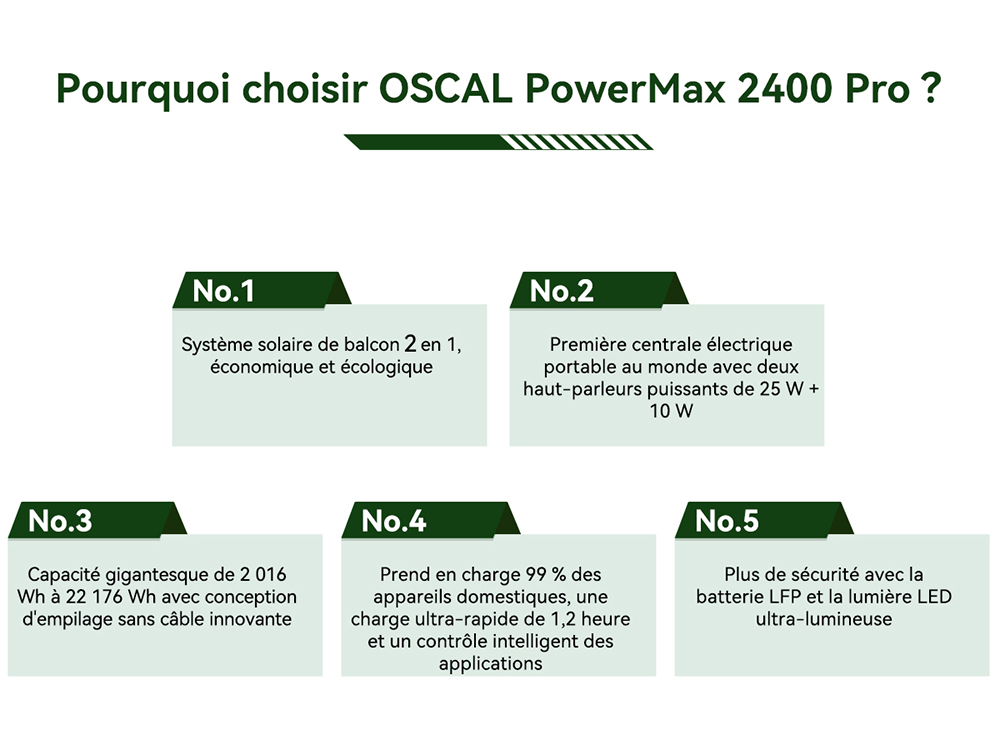Blackview Oscal PowerMax 2400 Pro Station d'&Eacute;nergie, 2016Wh 2400W, LiFePO4 3500+ Cycles, Charge 1.2h, App Smart