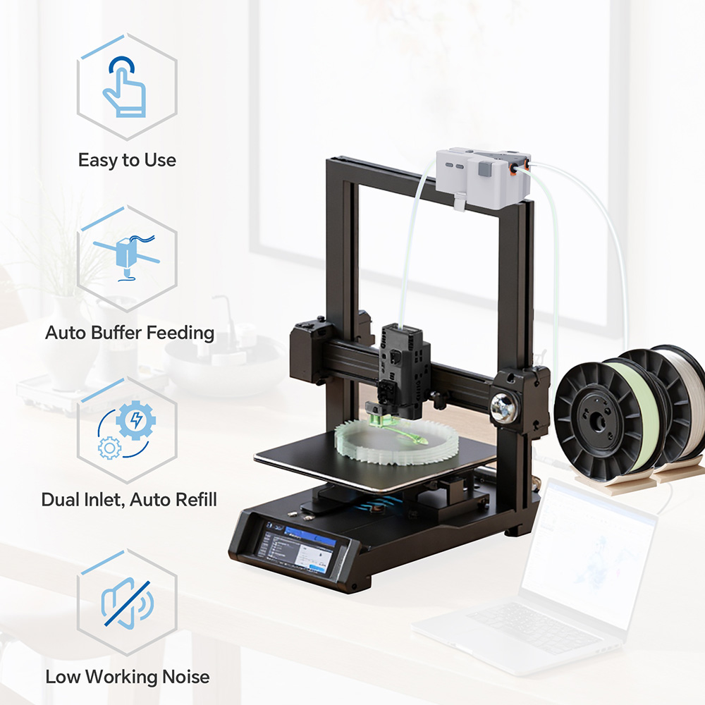 WISEPRO 3D Printer Filament Buffer, 1.75mm PLA/ABS Compatible, for Creality K1/K2/Hi/Ender and Anycubic Kobra S1/K3M/K3C
