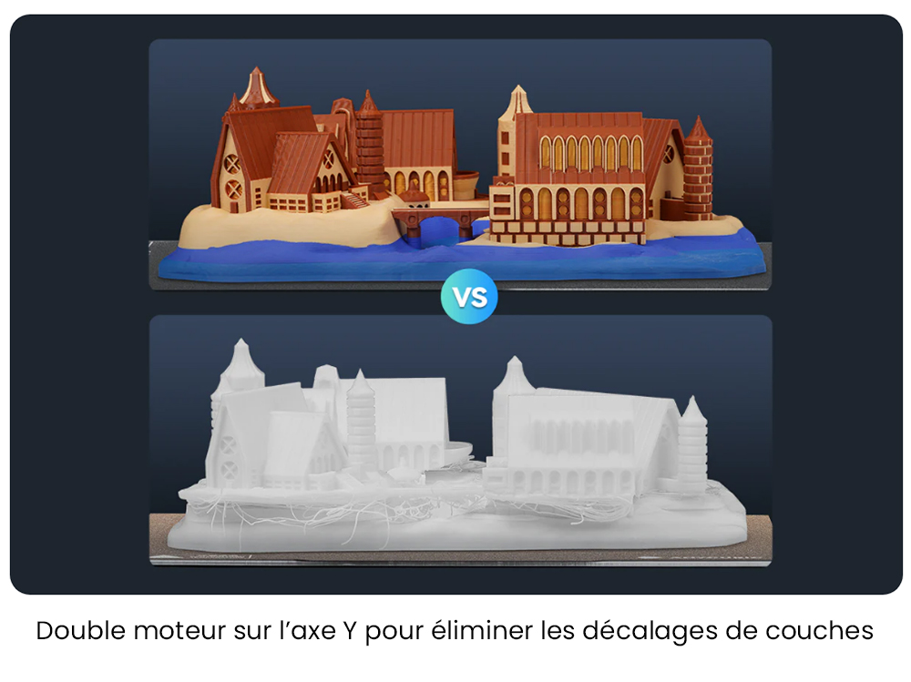 Anycubic Kobra 3 Max Imprimante 3D, 600mm/s Vitesse, Nivelage Auto, Impression 8 couleurs ACE Pro, 420*420*50mm