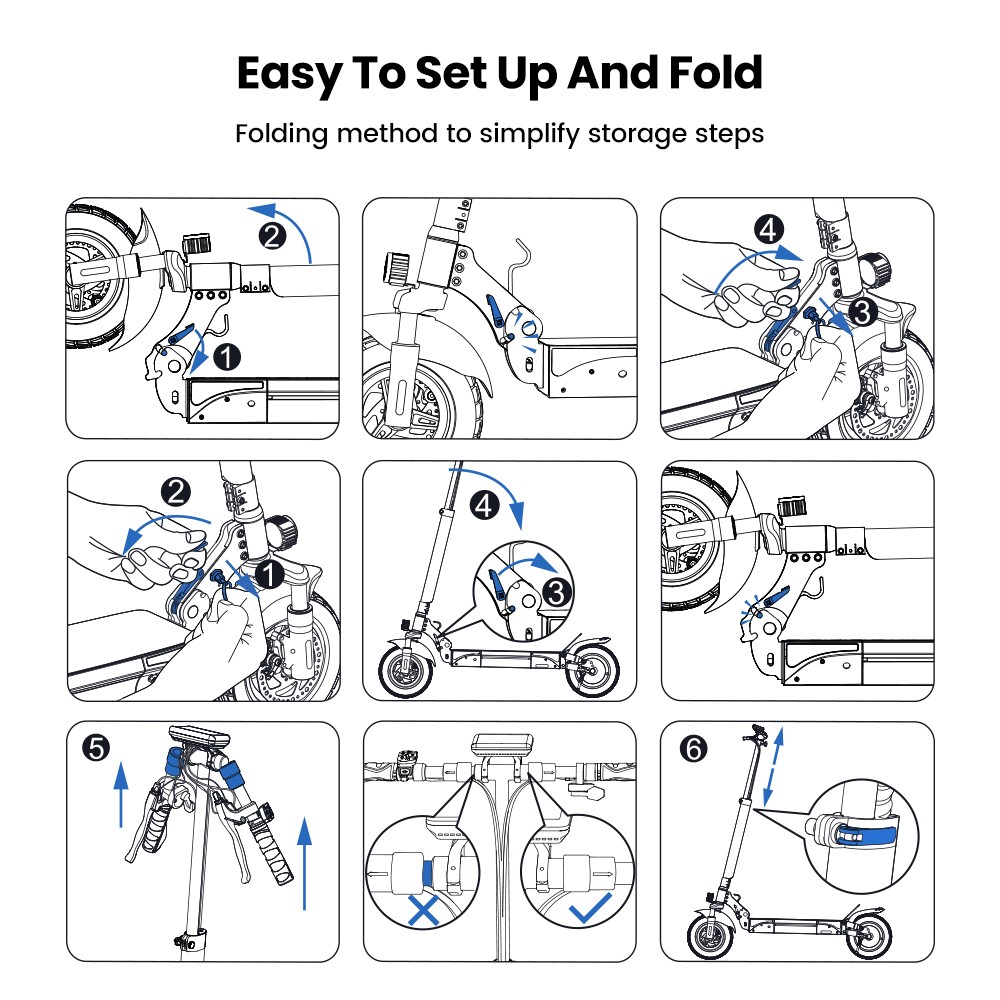 iScooter W9 Elektroroller, 1000-W-Motor, 48-V-13-Ah-Akku, 10-Zoll-Reifen, 45 km/h H&ouml;chstgeschwindigkeit, 45 km Reichweite, Scheibenbremse vorne und hinten, doppelte Sto&szlig;d&auml;mpfung, LCD-Display