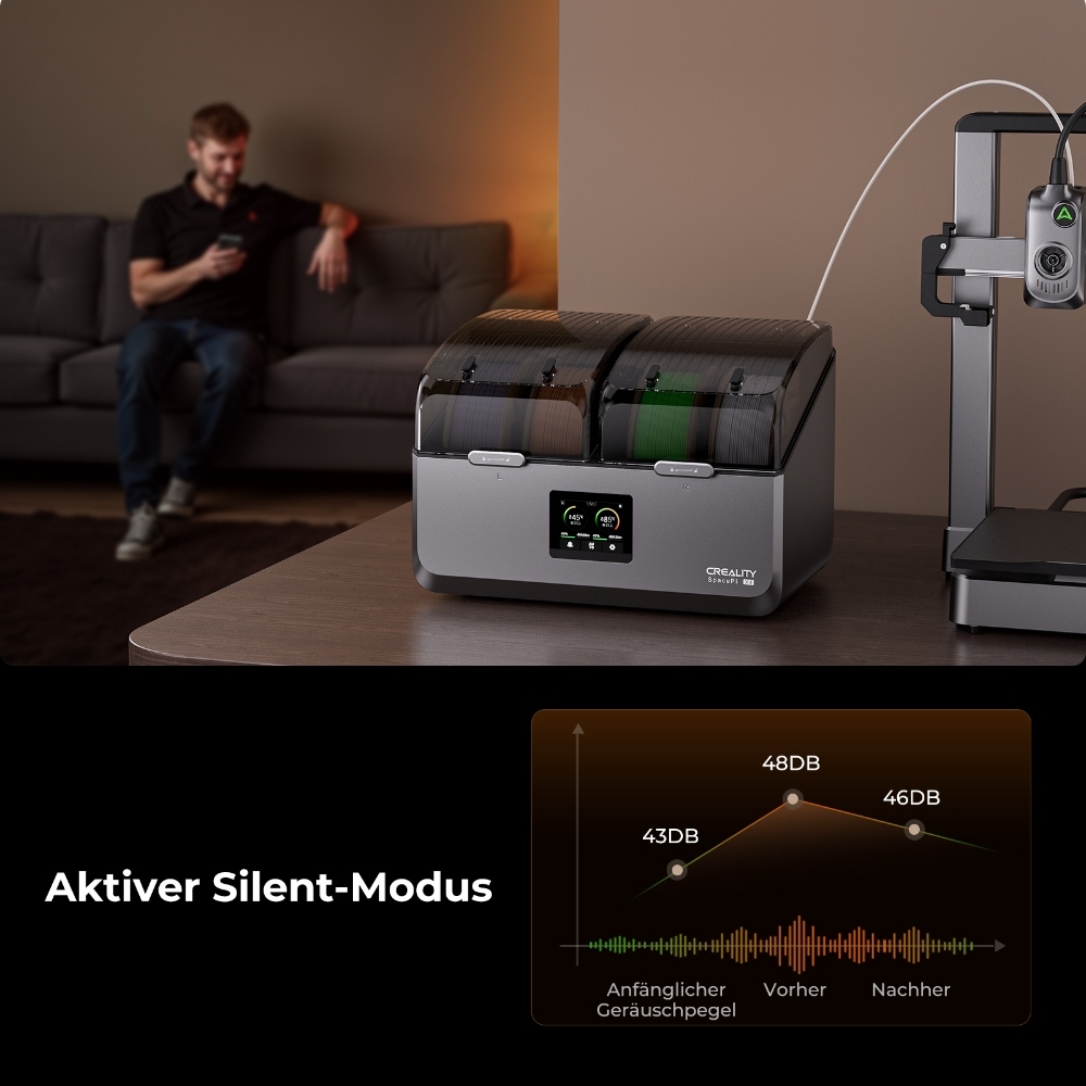 Creality SpacePi X4 Filament-Trockner, 4-Spulen Lagerung, Doppel-Heizkammern, 85&deg;C, f&uuml;r PLA/TPU/PETG/ABS/Nylon