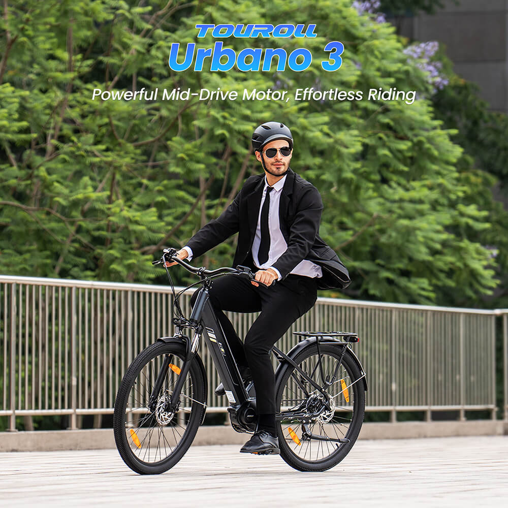 Touroll Urbano 3 EU Plug Grey, 27,5 palca, 36V 13AH kapacita batérie, 250W stredový motor e-bike