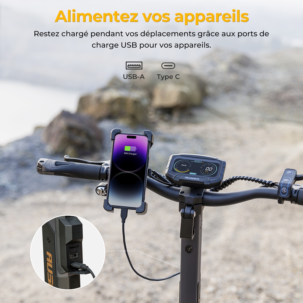 Ausom L2 Max Elektromos Roller, 1000 W-os Motor, 48 V 20,8 Ah Akkumul&aacute;tor, 10 colos Gumiabroncsok, 50 km/h V&eacute;gsebess&eacute;g, 90 km Hat&oacute;t&aacute;vols&aacute;g, Első &eacute;s H&aacute;ts&oacute; T&aacute;rcsaf&eacute;k, Lengőkaros Felf&uuml;ggeszt&eacute;s, NFC Z&aacute;r &eacute;s Jelsz&oacute;k&oacute;d