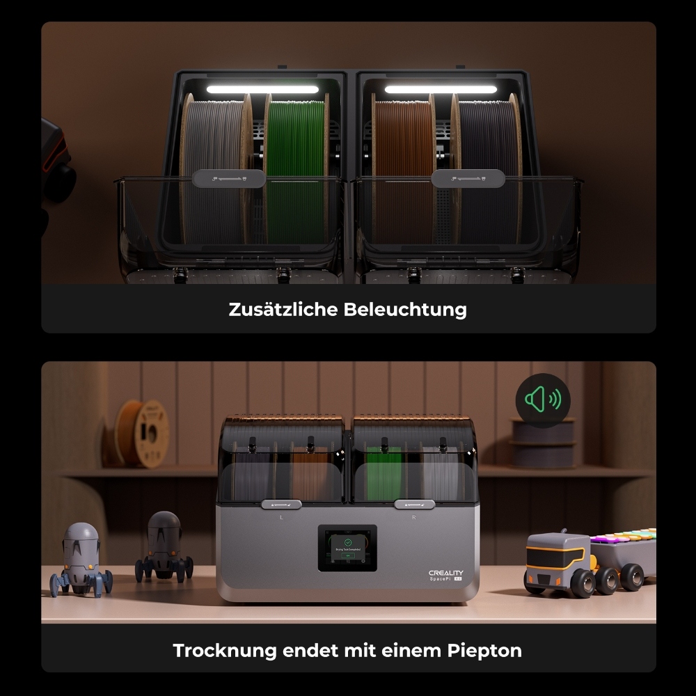 Creality SpacePi X4 Filament-Trockner, 4-Spulen Lagerung, Doppel-Heizkammern, 85&deg;C, f&uuml;r PLA/TPU/PETG/ABS/Nylon