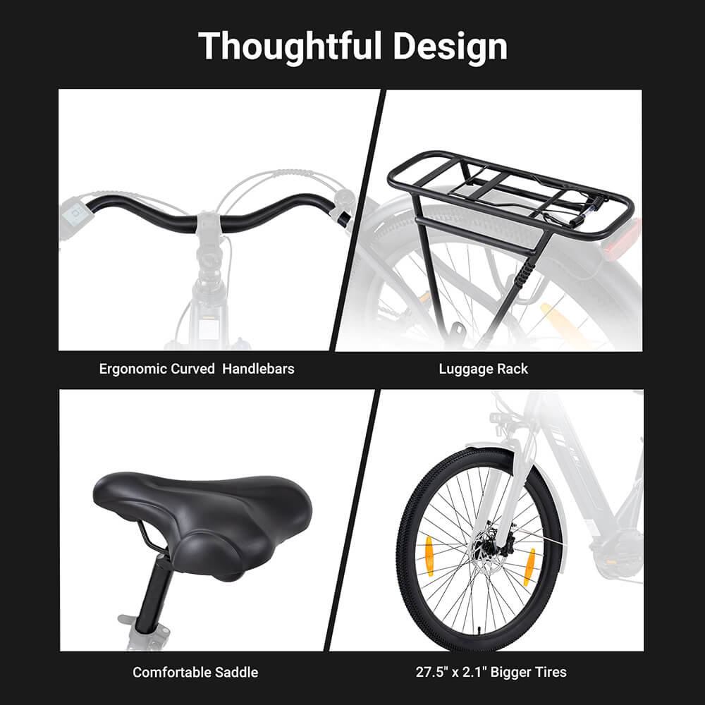Touroll Urbano 3 EU Plug Grey, 27.5 palcov, kapacita batérie 36V 13AH, 250W stredový motor E-bike