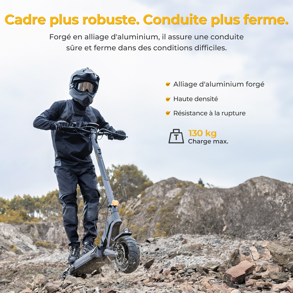 Ausom L2 Max Elektromos Roller, 1000 W-os Motor, 48 V 20,8 Ah Akkumul&aacute;tor, 10 colos Gumiabroncsok, 50 km/h V&eacute;gsebess&eacute;g, 90 km Hat&oacute;t&aacute;vols&aacute;g, Első &eacute;s H&aacute;ts&oacute; T&aacute;rcsaf&eacute;k, Lengőkaros Felf&uuml;ggeszt&eacute;s, NFC Z&aacute;r &eacute;s Jelsz&oacute;k&oacute;d