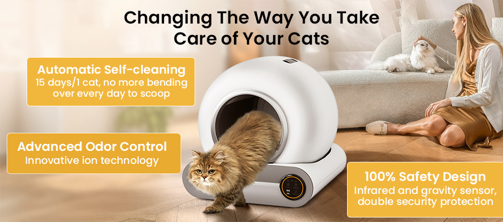 A2401 Smart Cat Litter Box, Large Capacity, Auto-clean