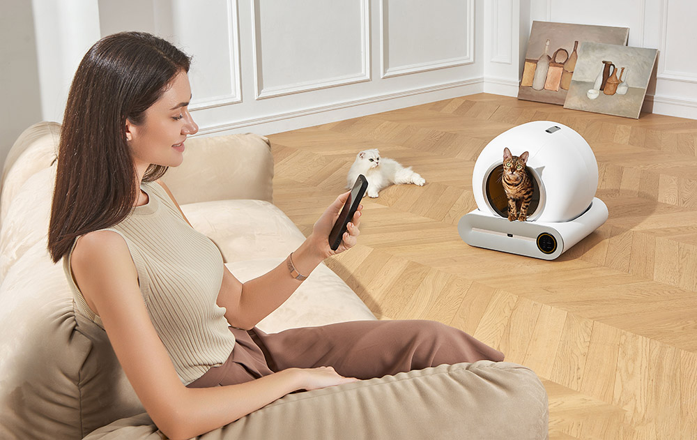 A2401 Smart Cat Litter Box, veľkokapacitný, automatické čistenie