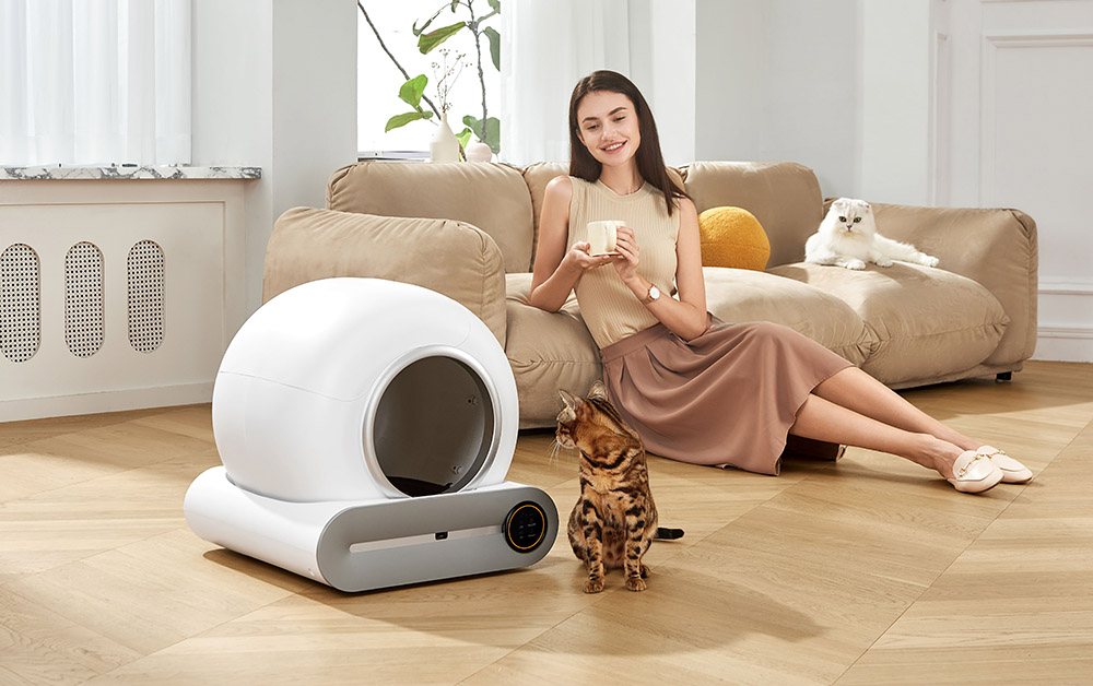 A2401 Smart Cat Litter Box, veľkokapacitný, automatické čistenie