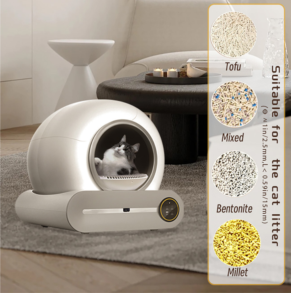 A2401 Smart Cat Litter Box, veľkokapacitný, automatické čistenie