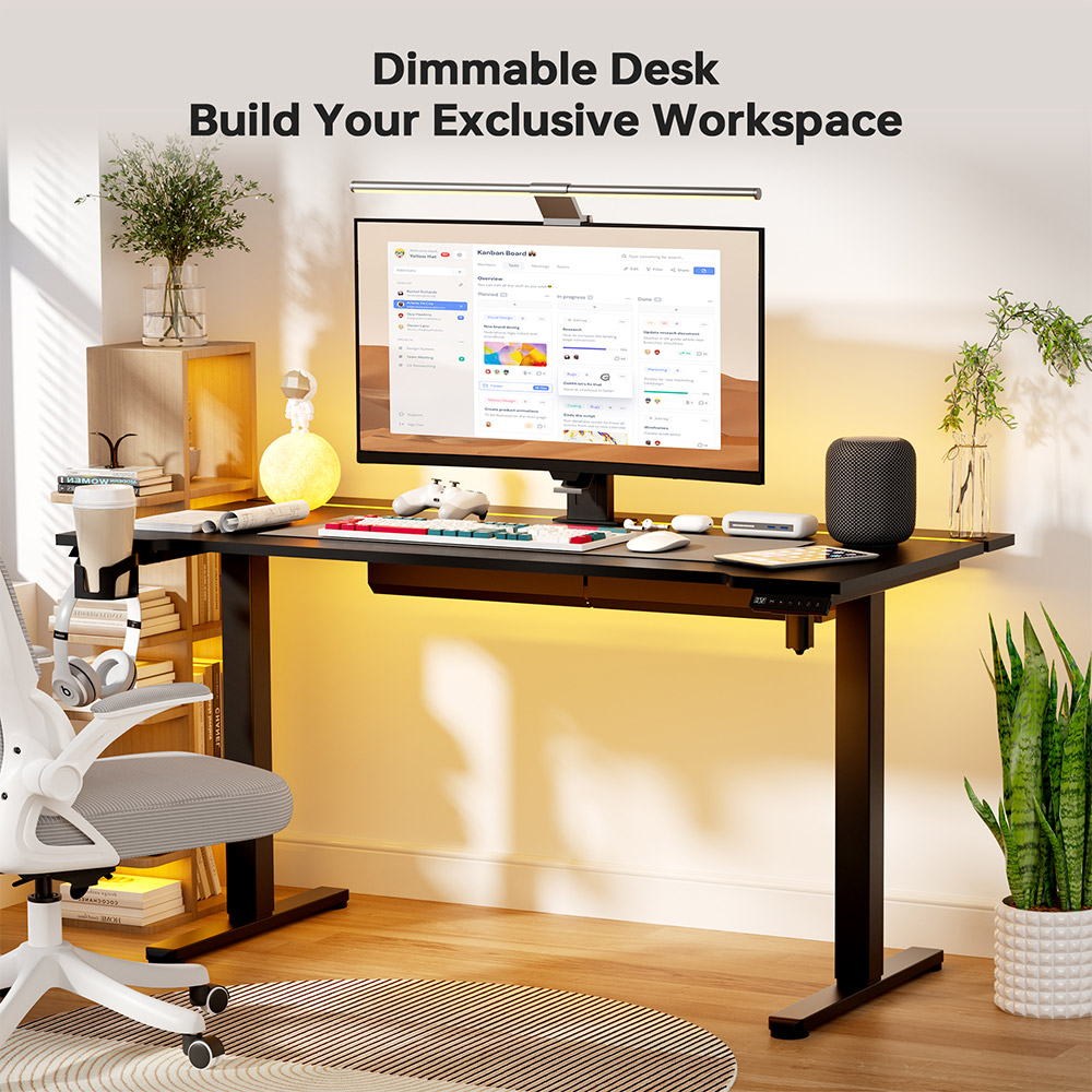 ACGAM JSD5-A1-02 Height Adjustable Electric Desk with RGB LED Light Strip