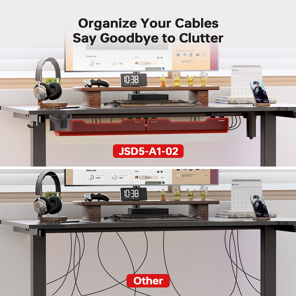 ACGAM JSD5-A1-02 Height Adjustable Electric Desk with RGB LED Light Strip