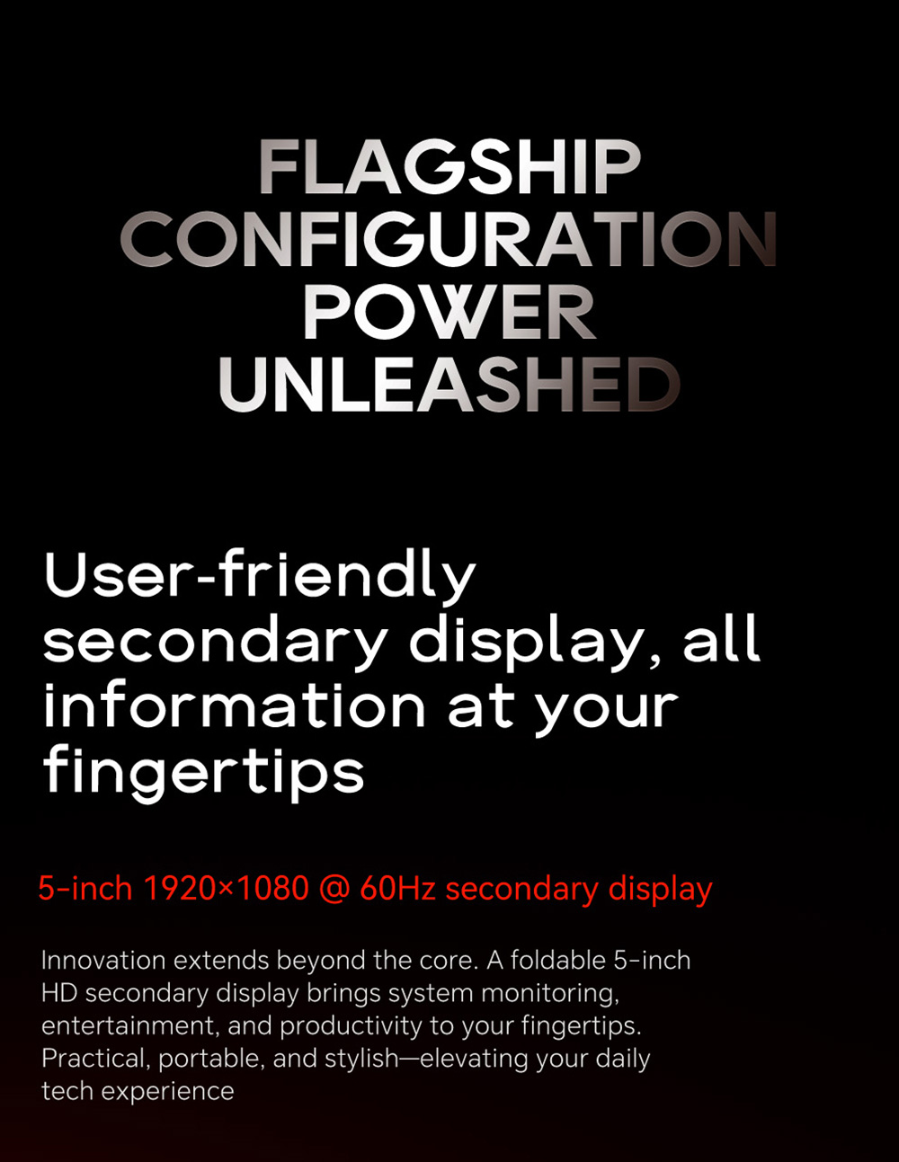 AOOSTAR G-FLIP Mini PC, 5 inch 1920*1080 60Hz Screen, AMD Ryzen Al 9 HX 370 12 Core Max 5.1GHz, 64GB DDR5 RAM 2TB SSD, 2*USB4+HDMI 4K 240Hz Triple Display, WiFi 7, 2*2.5G RJ45, 2*USB3.2, 2*USB2.0, 1*OCuLink, 1*Audio, Fingerprint Unlocking - UK Plug