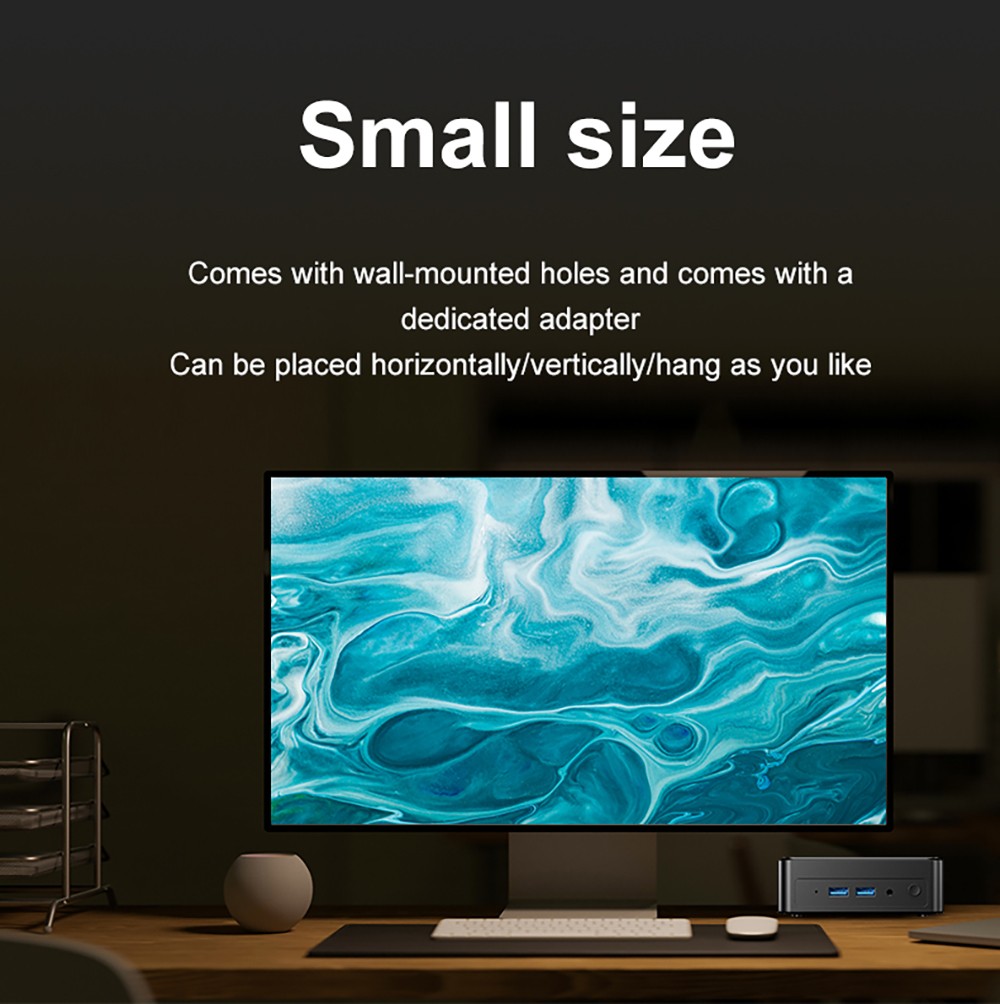 AOOSTAR N-BOXZ Mini PC, Intel N150 4 Core Max 3.6GHz, 16GB RAM 1TB SSD, 2*HDMI + Type-C Triple Display, 2.4G/5G WiFi Bluetooth 4.2, USB3.2*2, USB2.0*2, RJ45*1, Headset*1, TF Card Slot*1 - EU Plug