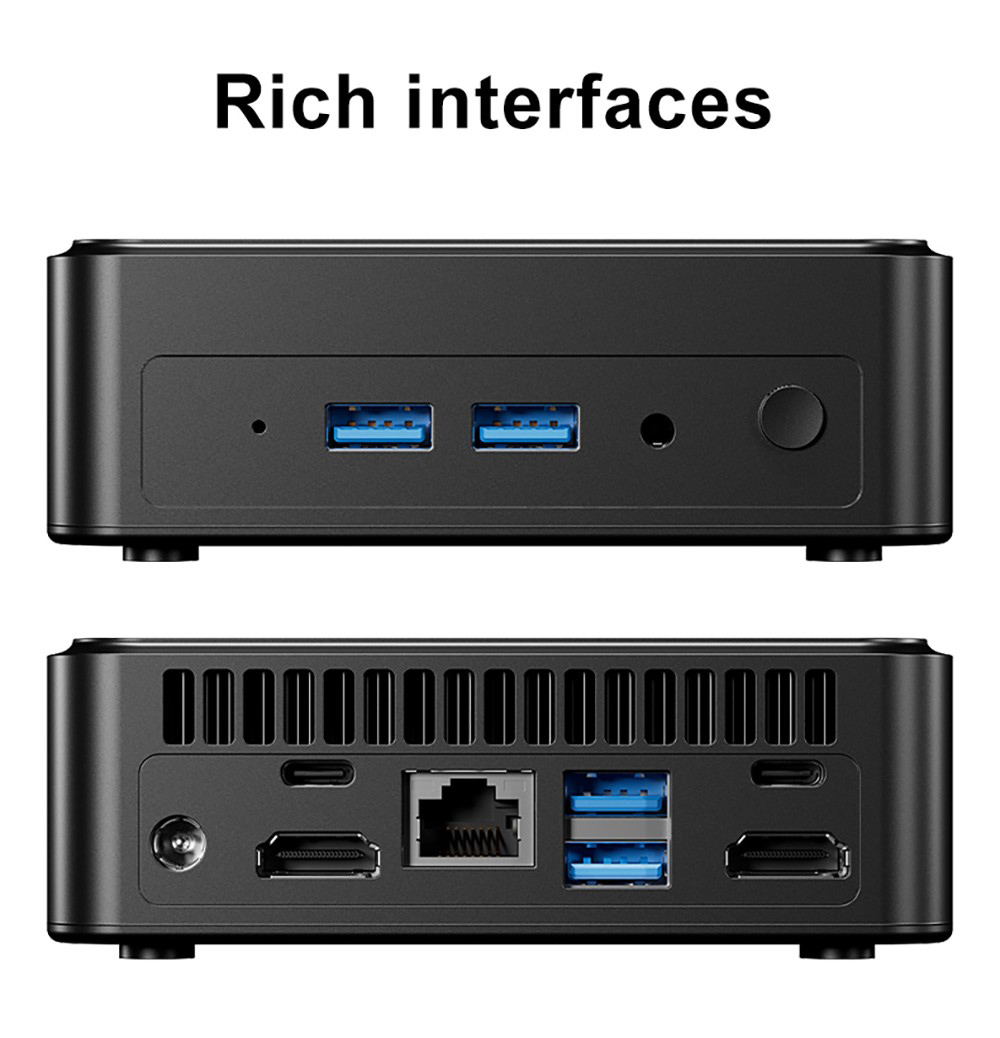 AOOSTAR N-BOXZ Mini PC, Intel N150 4 Core Max 3.6GHz, 16GB RAM 1TB SSD, 2*HDMI + Type-C Triple Display, 2.4G/5G WiFi Bluetooth 4.2, USB3.2*2, USB2.0*2, RJ45*1, Headset*1, TF Card Slot*1 - EU Plug
