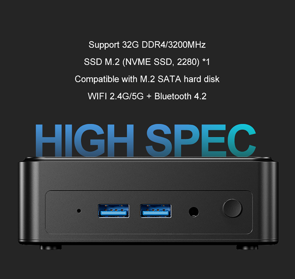 AOOSTAR N-BOXZ Mini PC, Intel N150 4 Core Max 3.6GHz, 16GB RAM 1TB SSD, 2*HDMI + Type-C Triple Display, 2.4G/5G WiFi Bluetooth 4.2, USB3.2*2, USB2.0*2, RJ45*1, Headset*1, TF Card Slot*1 - UK Plug