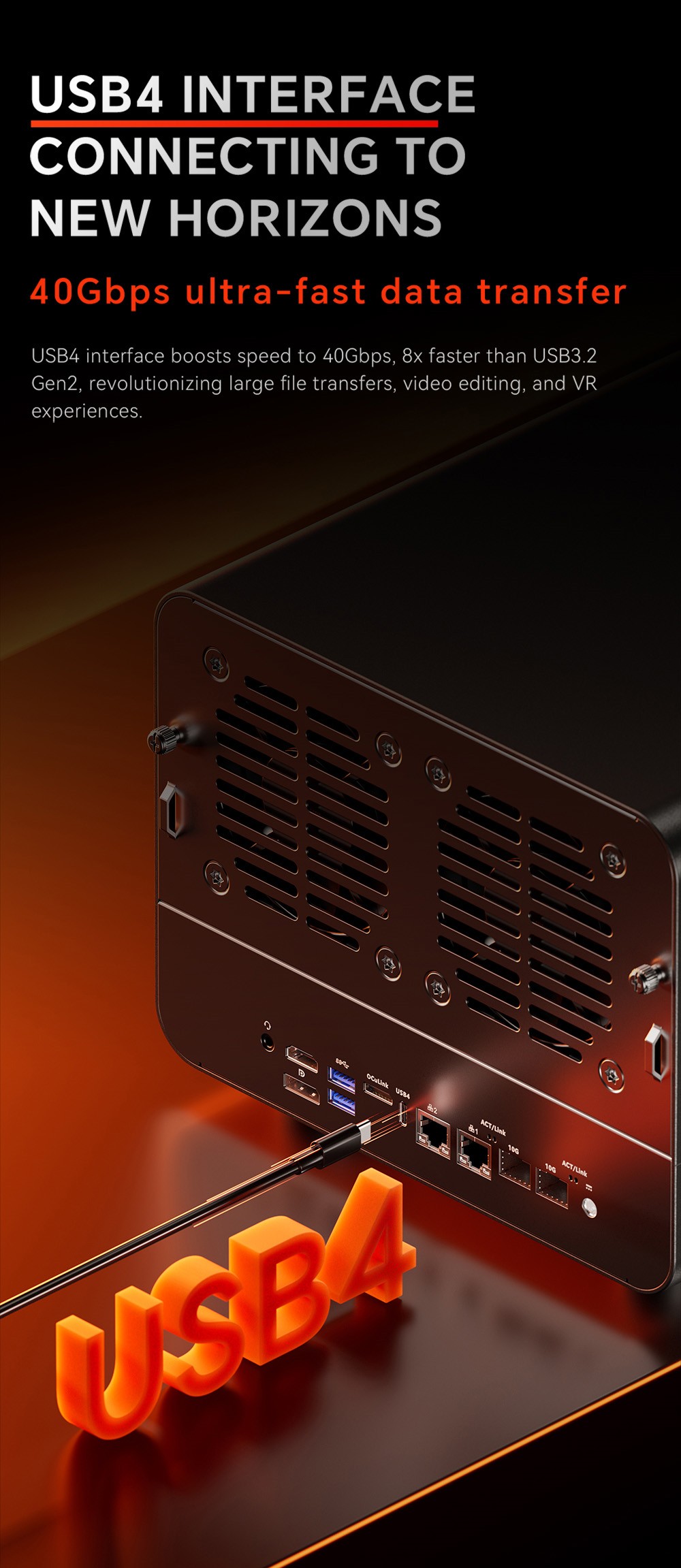 AOOSTAR WTR MAX 11 Bays NAS Mini PC with Secondary Screen, AMD R7 Pro 8845HS 8 Cores Max 5.1GHz, 64GB DDR5 RAM 2TB SSD,  HDMI+DP+USB4 Triple Display, 2*2.5G LAN, 2* INTEL X710 10G LAN, 3*USB3.2, 1*Oculink, 1*SD Card, 1*Type-C, 1*Audio - UK Plug