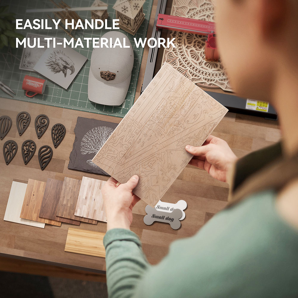 Refurbished ATOMSTACK A12 PRO 12W Laser Engraver Cutter, Fixed Focus, 0.02mm Engraving Precision, 600mm/s Engraving Speed, 32-bit Motherboard, Cross Laser Positioning, App Control, Unibody Frame, 365x305mm