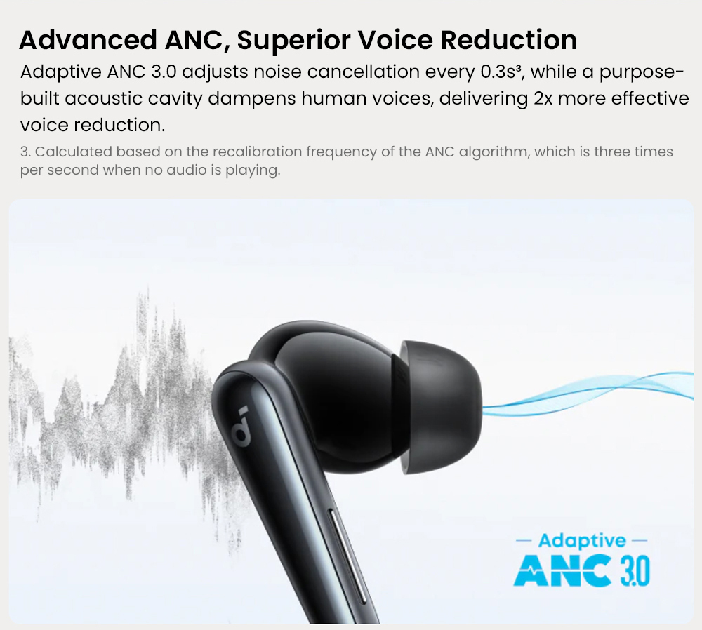 Anker Soundcore Liberty 5 ANC Earbuds, Dolby Audio, 2x Stronger Voice Reduction, Adaptive ANC 3.0, Up to 48 Hours Playtime - Black