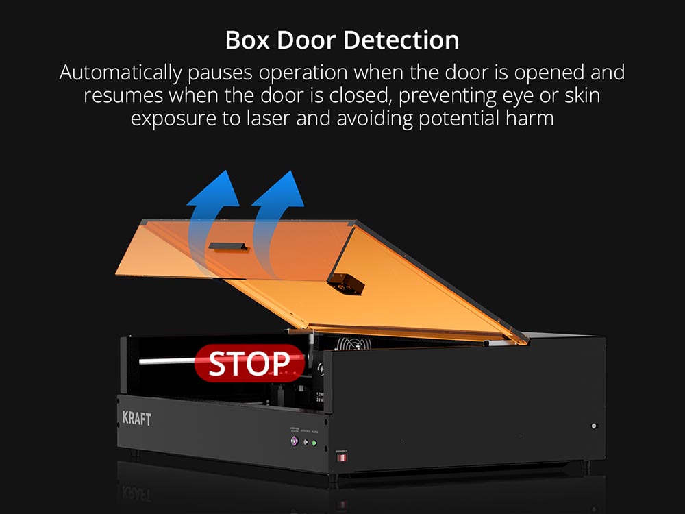 AtomStack Kraft Dual-laser Engraver 20W Diode + 1.2W IR, 16MP Camera, Class-1 Safety, 500*320mm