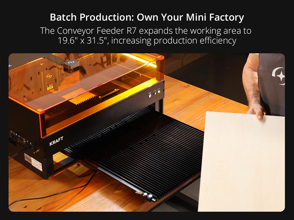AtomStack Kraft Dual-laser Engraver 20W Diode + 1.2W IR, 16MP Camera, Class-1 Safety, 500*320mm