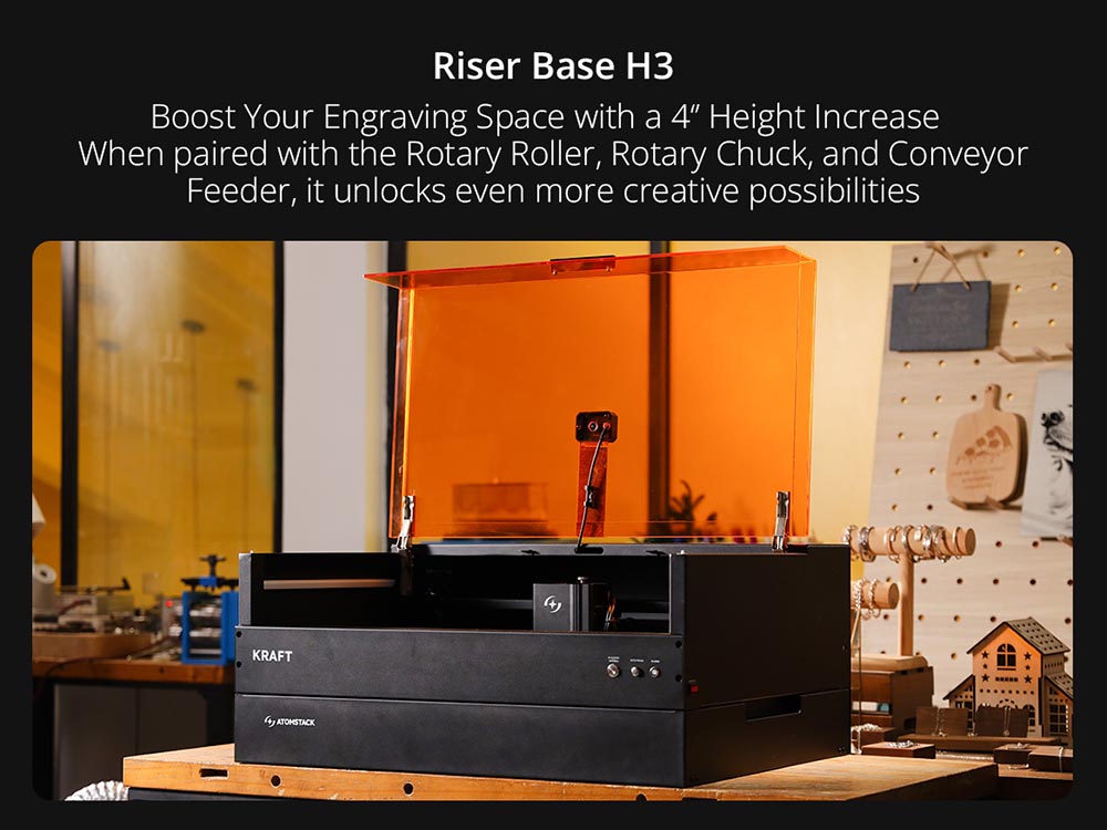 AtomStack Kraft Dual-laser Engraver 20W Diode + 1.2W IR, 16MP Camera, Class-1 Safety, 500*320mm
