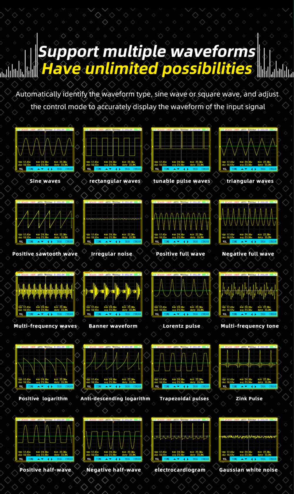 BSIDE OT4 Mini Oscilloscope, 50MHz 200MSa/s, 2.8-inch Color Screen, Signal Generator
