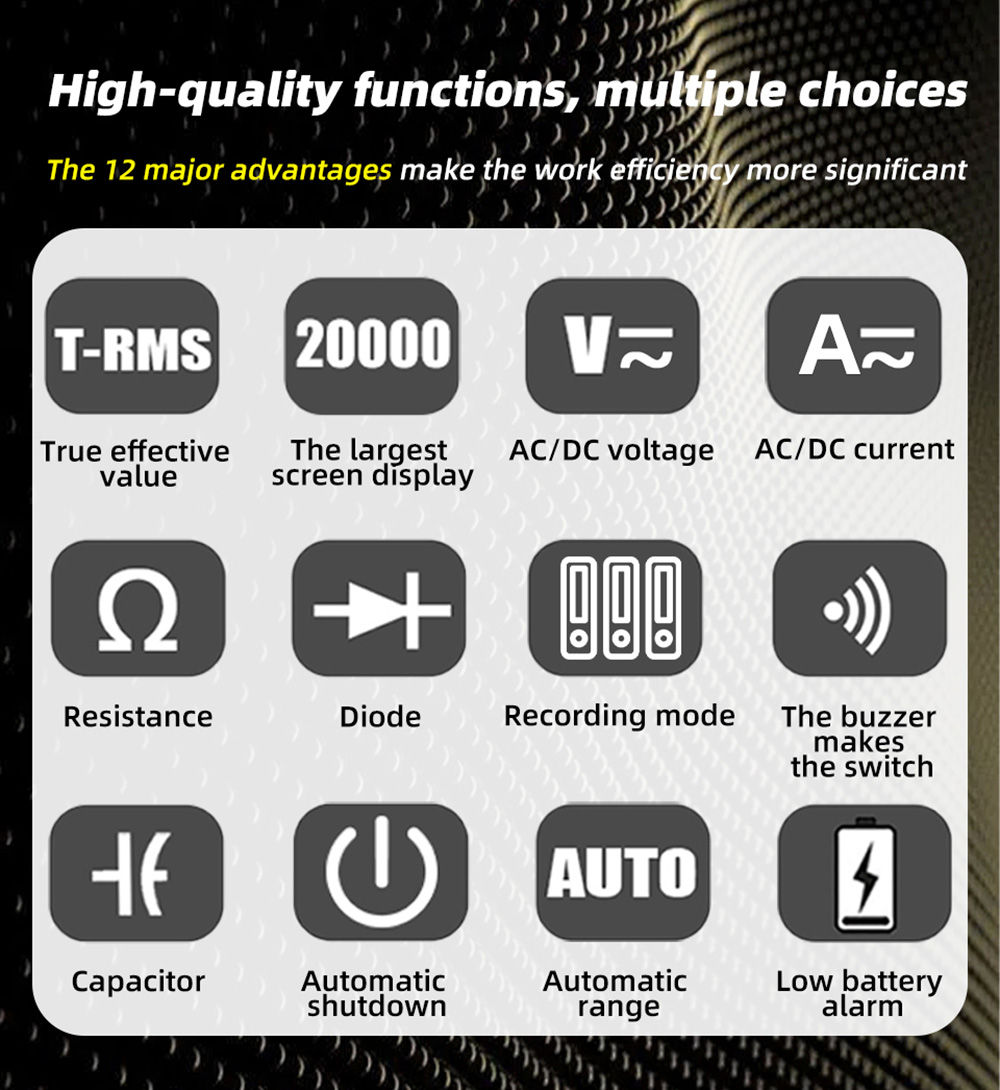 BSIDE S500 Graph Multimeter, 3.2-inch Color Screen, 320*240 Resolution, True RMS 20000 Counts, Auto-Ranging, 1200mAh Battery, Voltage Current Tester