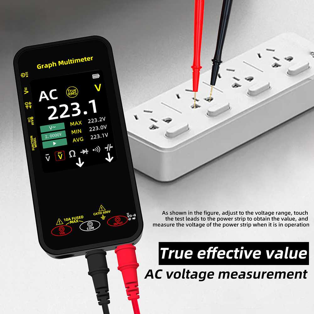 BSIDE S500 Graph Multimeter, 3.2-inch Color Screen, 320*240 Resolution, True RMS 20000 Counts, Auto-Ranging, 1200mAh Battery, Voltage Current Tester