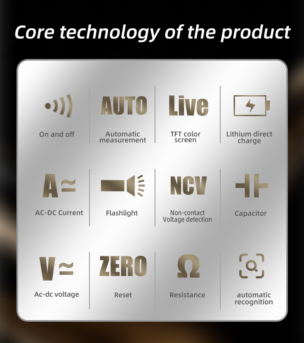 BSIDE U5 U-Shaped Clamp Meter, 600A DC AC Current Tester, True RMS, Auto-Ranging, TFT Color Screen, NCV/Zero-Live Wire, USB Rechargeable, 1200mAh Multimeter