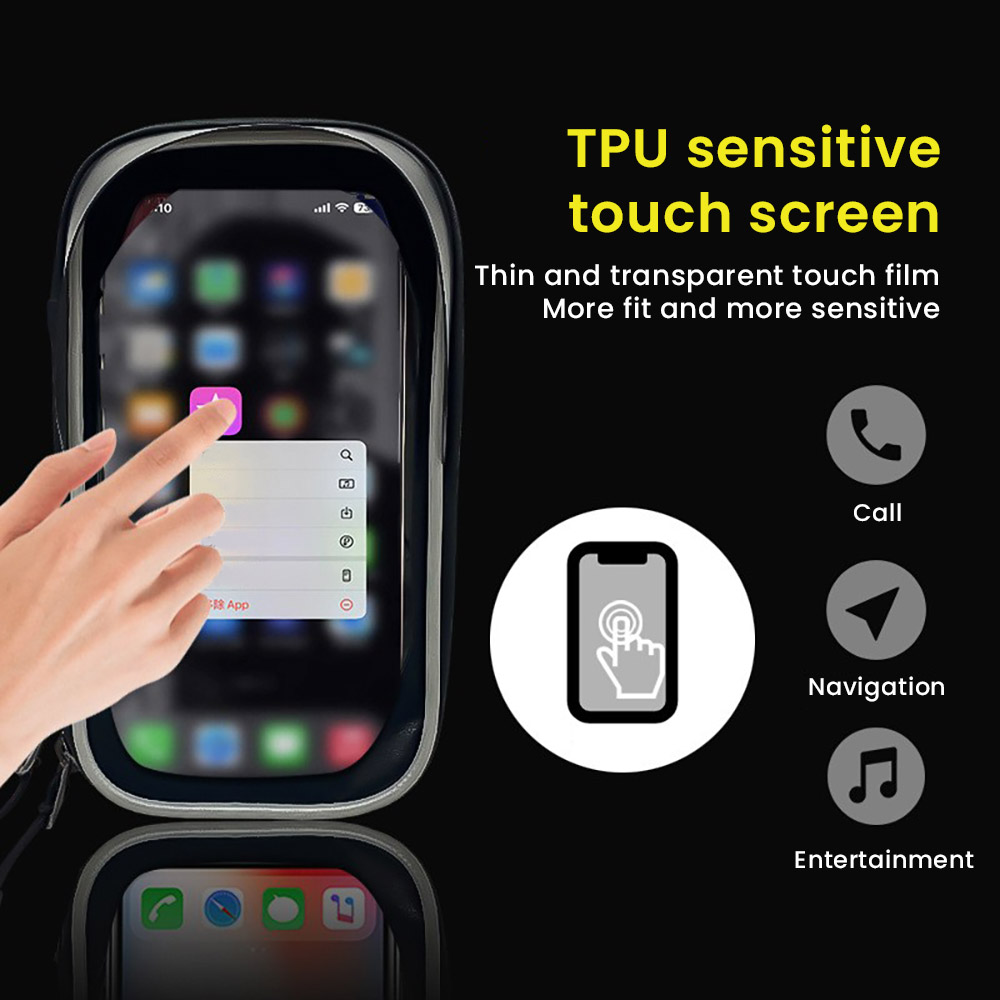 Bike Phone Front Frame Bag Waterproof Bicycle Phone Mount Bag, Fits Phones Under 7 inch