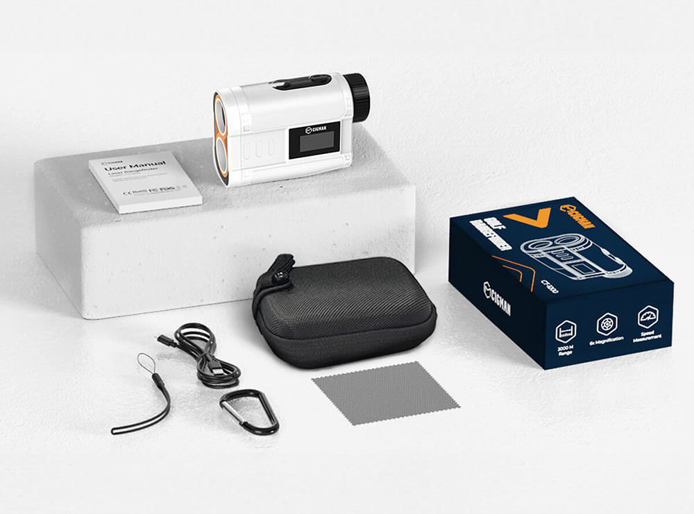 CIGMAN CT-1200 Golf-Entfernungsmesser, 1312 Yards mit Neigung, 6-fache Vergr&ouml;&szlig;erung, Flag-Lock-Vibration, IP54 wasserdicht, 6 Modi, wiederaufladbar 750 mAh