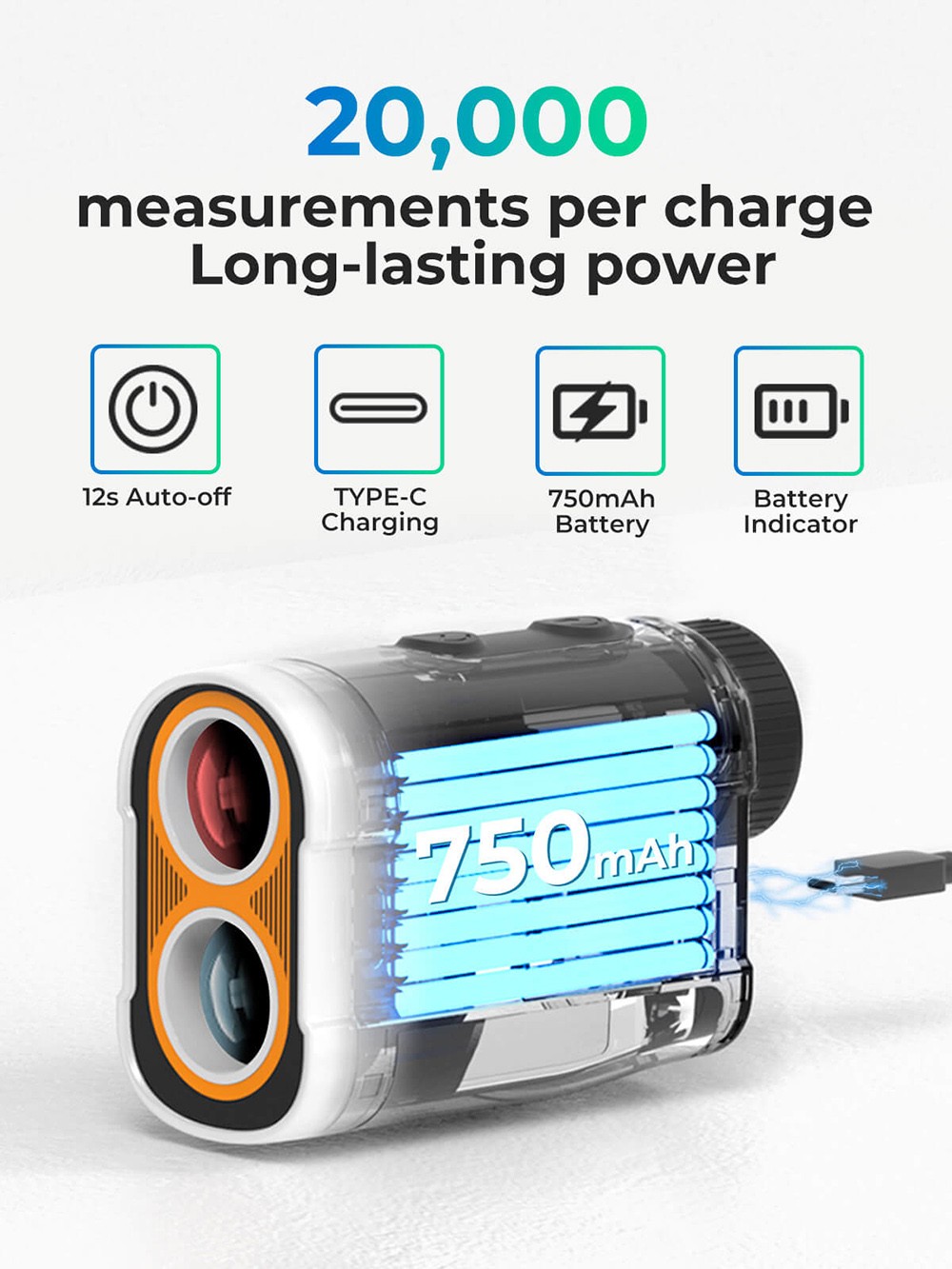 CIGMAN CT-1200 Golf Rangefinder, 1312 Yards with Slope, 6X Magnification, Flag-Lock Vibration, IP54 Waterproof, 6 Modes, Rechargeable 750mAh