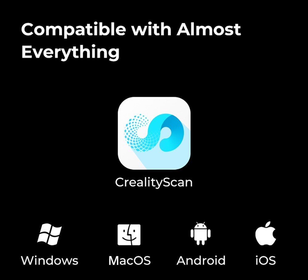 Refurbished Creality CR-Scan Ferret Pro 3D Scanner, Infrared Light Source, Up to 30 fps Scan Speed, 0.1mm Accuracy, 150-700mm Working Distance, 560x820mm Single Capture Range, 150x150mm Minimum Scanning, Wireless Connection