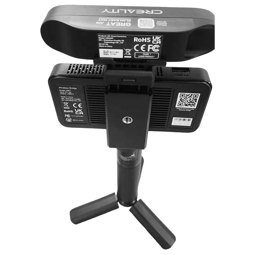 Refurbished Creality CR-Scan Ferret Pro 3D Scanner, Infrared Light Source, Up to 30 fps Scan Speed, 0.1mm Accuracy, 150-700mm Working Distance, 560x820mm Single Capture Range, 150x150mm Minimum Scanning, Wireless Connection