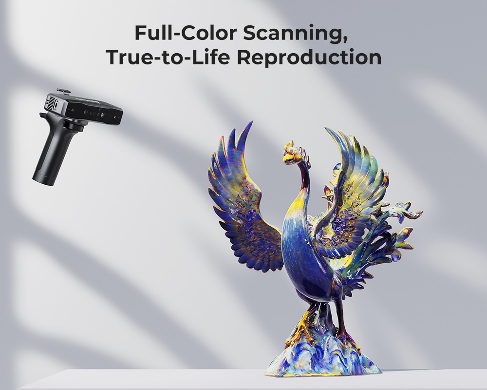 Creality Otter Lite 3D Scanner, 0.05 mm presnosť, objekty v rozsahu 20 - 2 000 mm, 24-bitové plnofarebné skenovanie, skenovanie tváre & tela