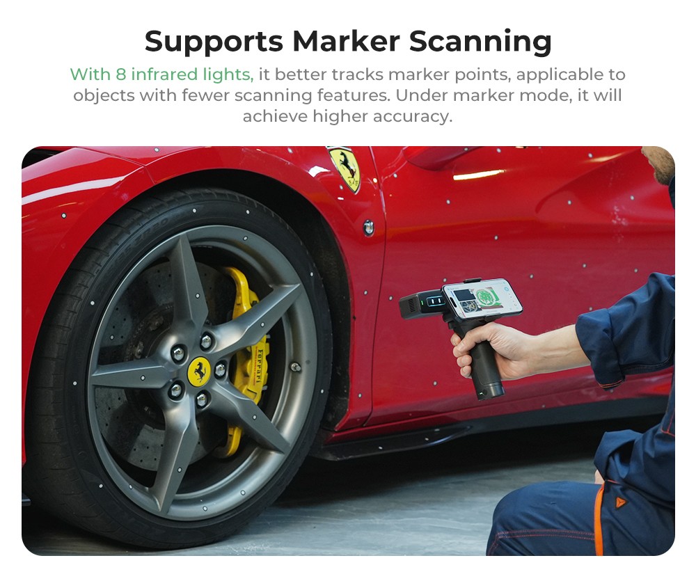 Creality Otter Lite 3D Scanner, 0.05 mm presnosť, objekty v rozsahu 20 - 2000 mm, 24-bitové plnofarebné skenovanie, skenovanie tváre & tela