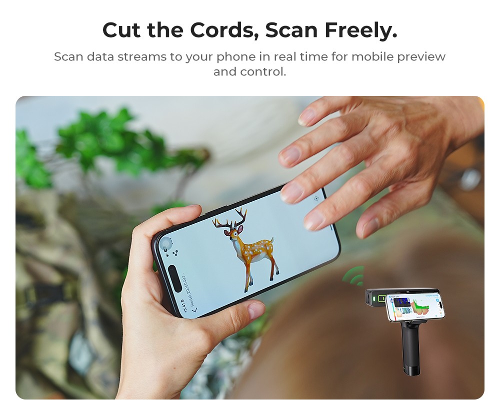 Creality Otter Lite 3D Scanner, 0.05 mm presnosť, objekty v rozsahu 20 - 2000 mm, 24-bitové plnofarebné skenovanie, skenovanie tváre & tela
