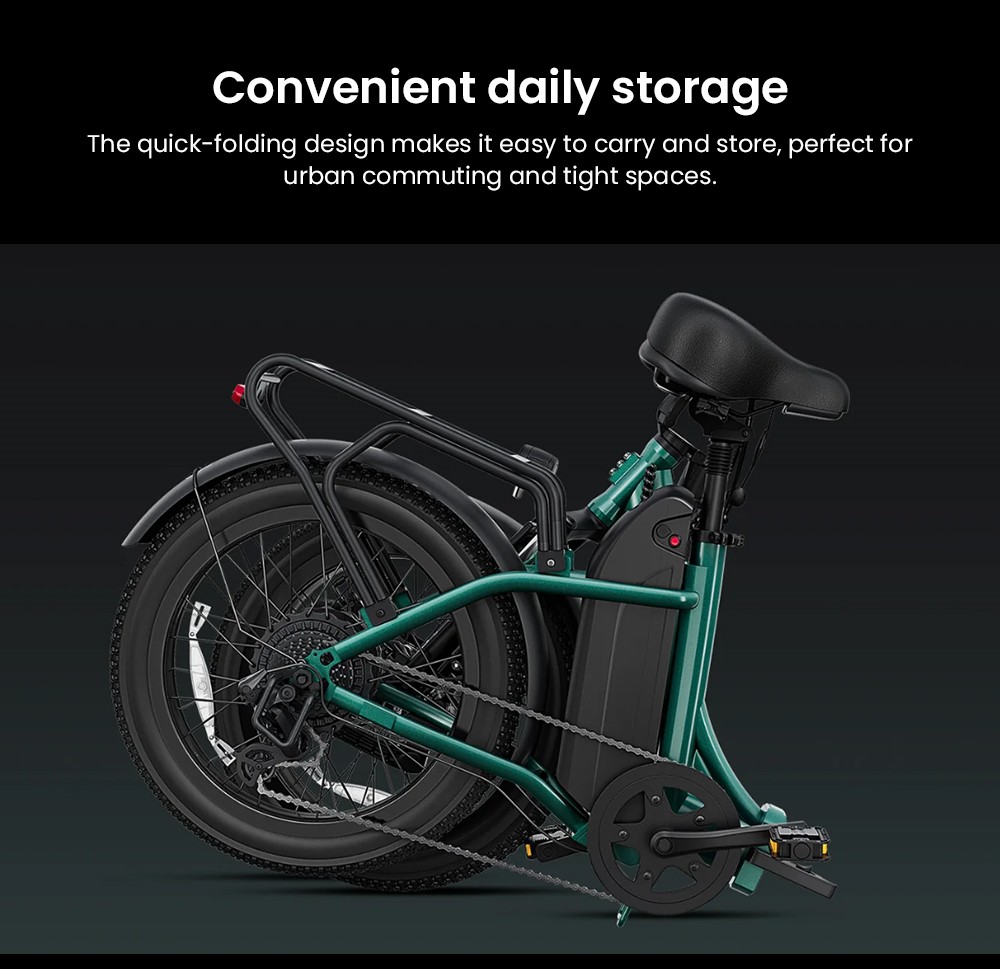 DYU C9 Skladací elektrický bicykel, 250W motor, 48V 15,6Ah batéria, 20*3.0 palcové pneumatiky, max. rýchlosť 25 km/h, dojazd 150 km, olejová brzda, predný tlmič, 7-stupňová prevodovka Shimano - biela