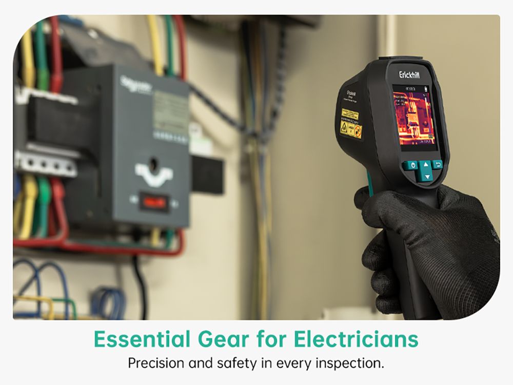 ERICKHILL ETI-01 Thermal Imaging Camera, 240×240 IR, 20Hz Refresh Rate, -20°C to 550°C Range, HVAC/Air Leak Detector, Laser Pointer