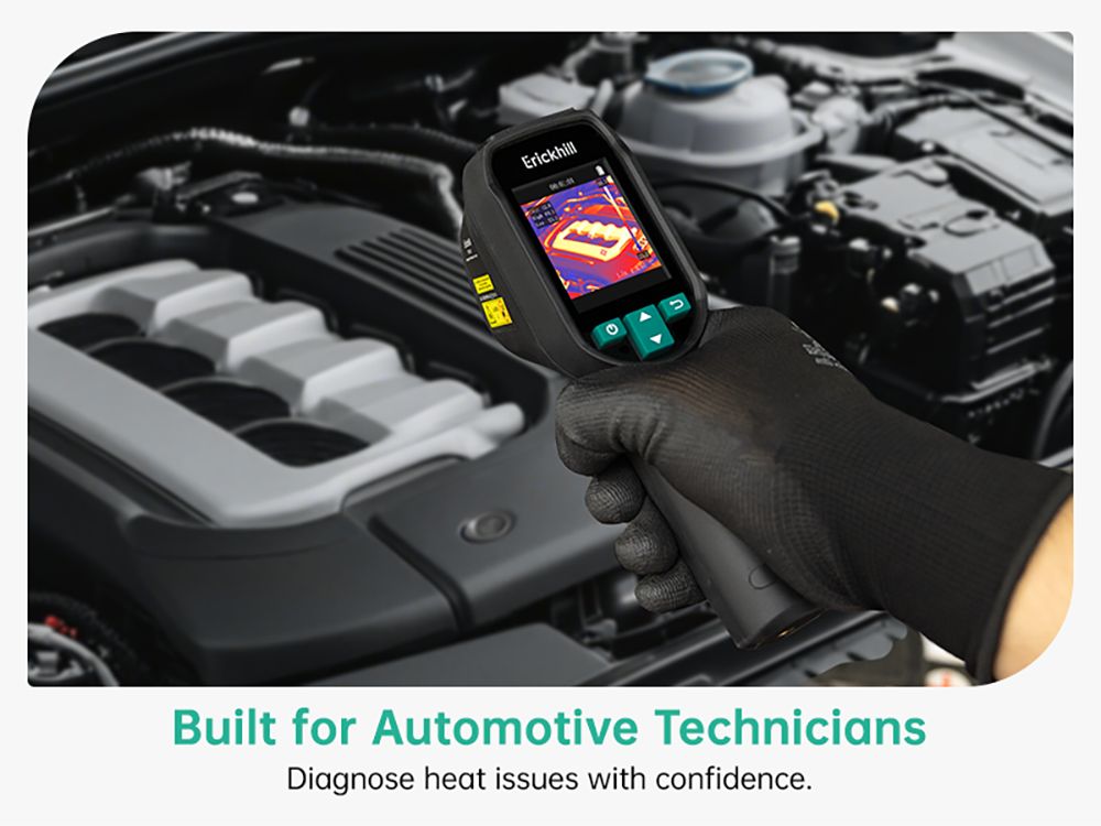 ERICKHILL ETI-01 Thermal Imaging Camera, 240×240 IR, 20Hz Refresh Rate, -20°C to 550°C Range, HVAC/Air Leak Detector, Laser Pointer