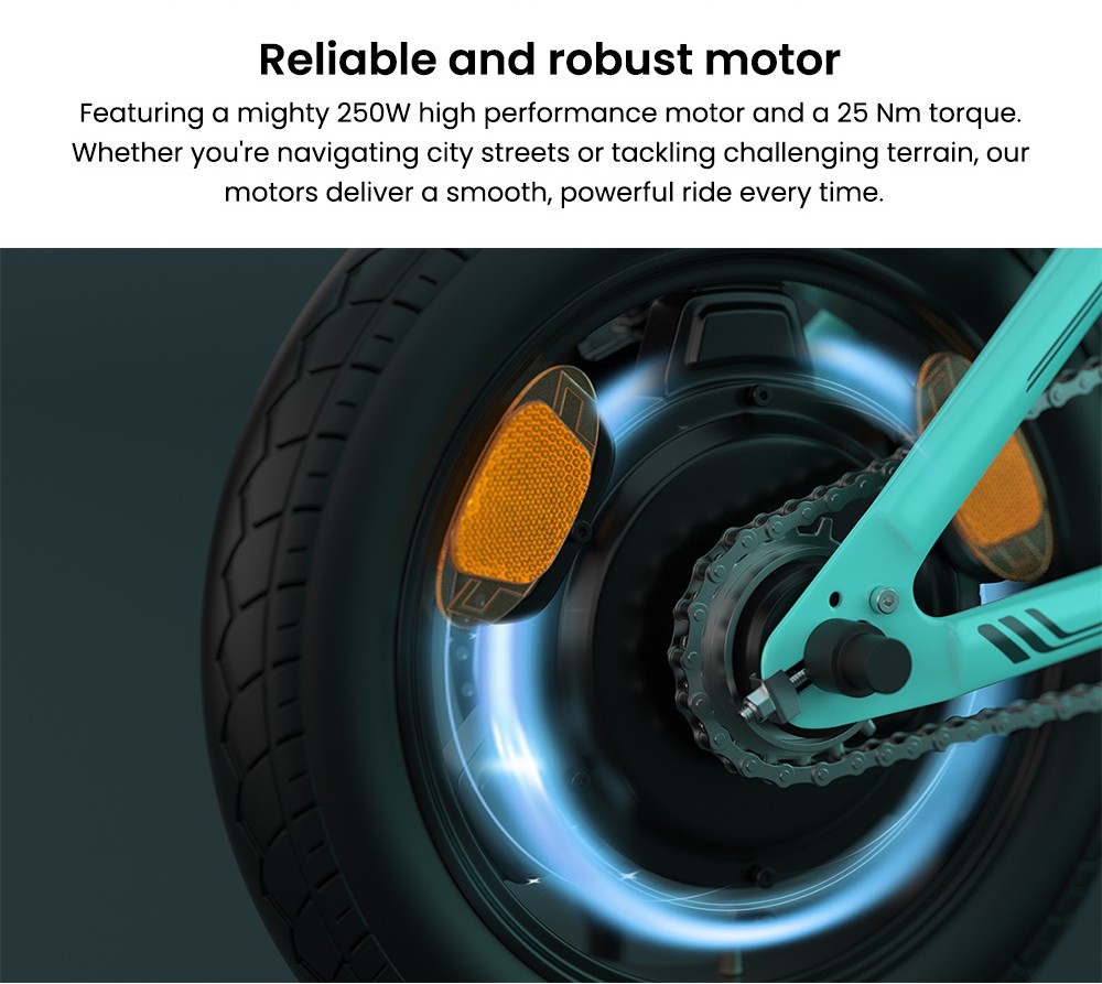 ESKUTE F100 Faltbares Elektrofahrrad, 250-W-Motor, 36-V-9-Ah-Akku, 14-Zoll-Reifen, 25 km/h H&ouml;chstgeschwindigkeit, 55 km Reichweite, mechanische Scheibenbremsen, LCD-Display &ndash; Blau
