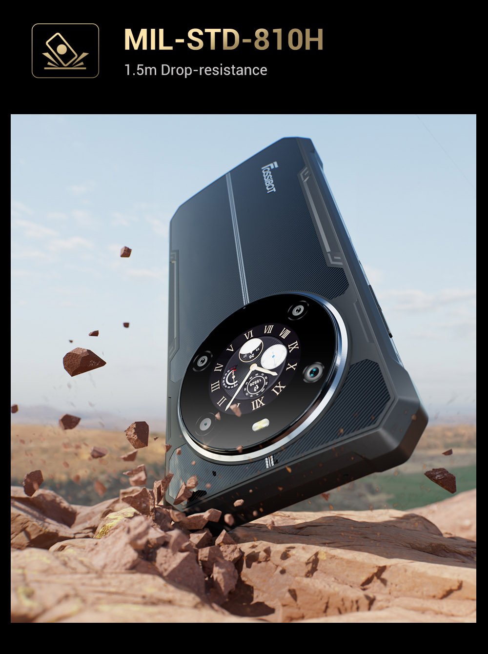 FOSSiBOT F109S Rugged Smartphone, Android 15, 6+256GB, 10600mAh Battery, 50MP Camera, NFC