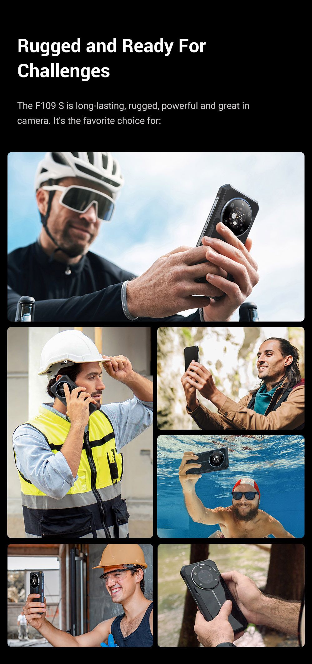 FOSSiBOT F109S Rugged Smartphone, Android 15, 6+256GB, 10600mAh Battery, 50MP Camera, NFC