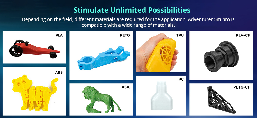 Refurbished Flashforge Adventurer 5M Pro 3D Printer, Auto Leveling, 600mm/s Max Printing Speed, Camera Monitoring, 220x220x220mm