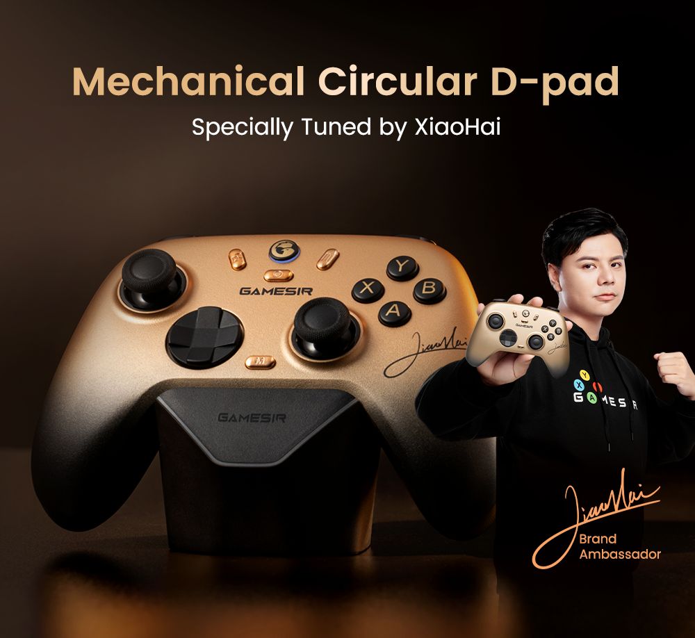 GameSir Nova 2 Lite Wireless Game Controller, Compatible with PC / Switch / Android / iOS, Hall Effect Analog Triggers, Mechanical Circular D-pad, Dual Asymmetric Rumble Motors - Midnight Grey