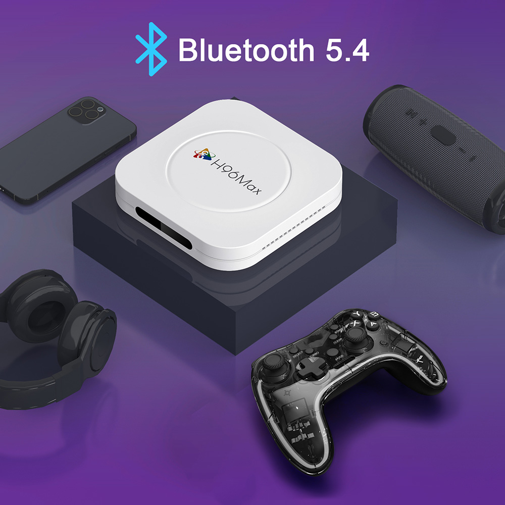 H96 Max M1 Plus Android 14 TV Box, RK3528 Quad Core, 4GB RAM 32GB ROM, 8K UHD, WiFi 6, Bluetooth 5.4, 2*USB2.0, 1*HDMI, 1*Ethernet - EU Plug