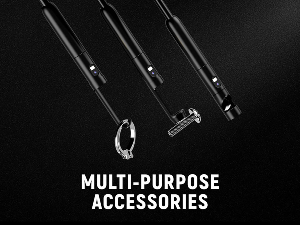 KAIWEETS KBC01 Inspection Camera, Dual Lens Endoscope, 1920P 5" IPS Split-Screen, IP67 Waterproof, 16.5ft Cable, LED Light